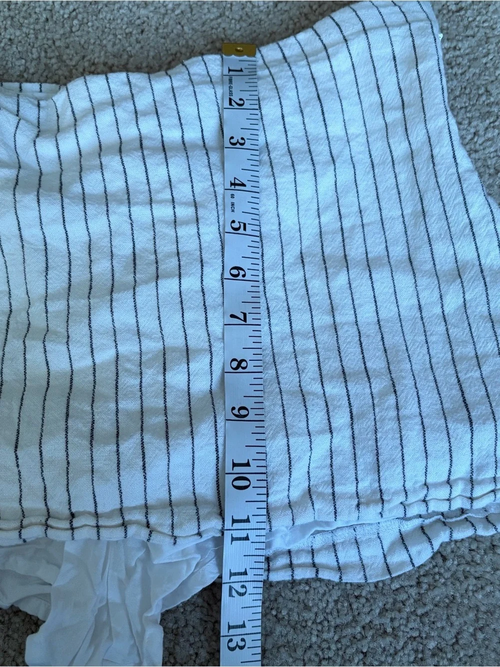 Abercrombie And Fitch White Black Stripped Linen Blend Mini Skort Skirt Large 32